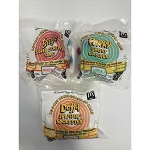 VTG 1992 Looney Tunes McDonald's Happy‎ Meal Toys in Sealed Pkg-Bugs/Daffy/Porky